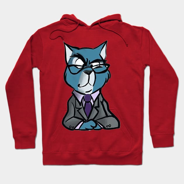 Talk Show Host Cat Hoodie by AlexandraBowmanArt